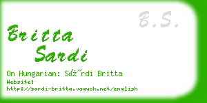 britta sardi business card